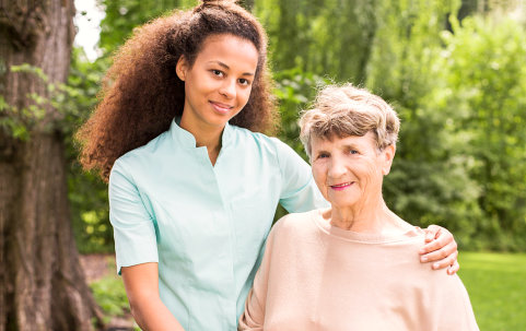 caregiver and elderly